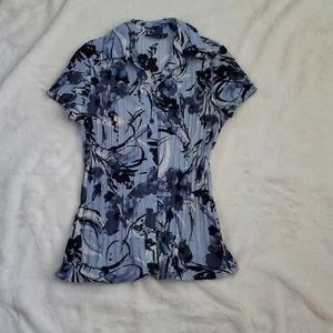 Apt 9 blue collared blouse, PS